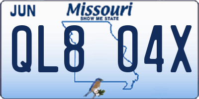 MO license plate QL8O4X