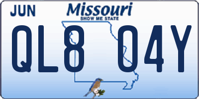 MO license plate QL8O4Y