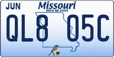 MO license plate QL8O5C