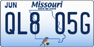 MO license plate QL8O5G