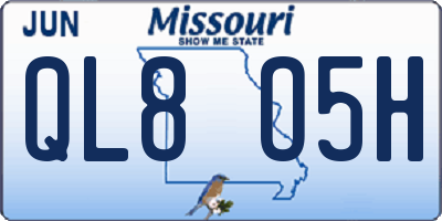 MO license plate QL8O5H
