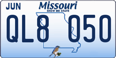 MO license plate QL8O5O
