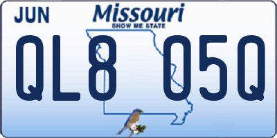 MO license plate QL8O5Q