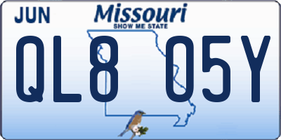 MO license plate QL8O5Y