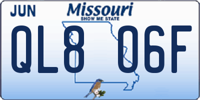 MO license plate QL8O6F