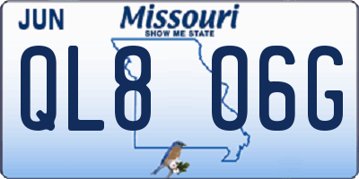 MO license plate QL8O6G