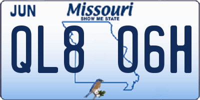 MO license plate QL8O6H