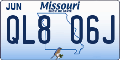 MO license plate QL8O6J