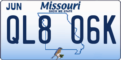 MO license plate QL8O6K