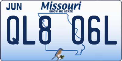 MO license plate QL8O6L