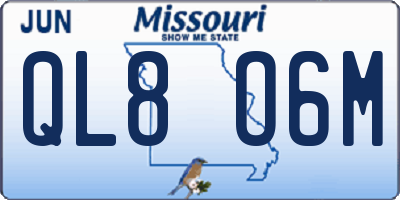 MO license plate QL8O6M