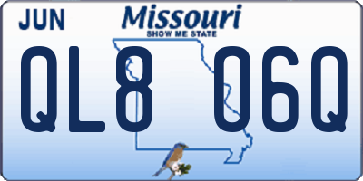 MO license plate QL8O6Q