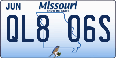 MO license plate QL8O6S