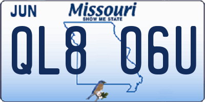 MO license plate QL8O6U