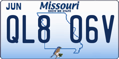 MO license plate QL8O6V