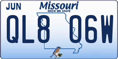 MO license plate QL8O6W