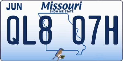 MO license plate QL8O7H