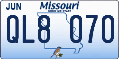 MO license plate QL8O7O