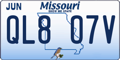 MO license plate QL8O7V