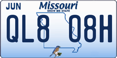 MO license plate QL8O8H