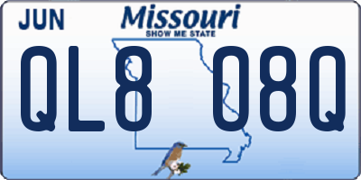 MO license plate QL8O8Q