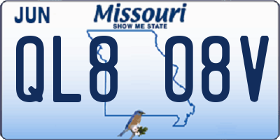 MO license plate QL8O8V