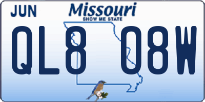 MO license plate QL8O8W