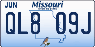 MO license plate QL8O9J