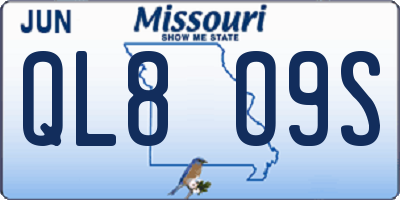 MO license plate QL8O9S