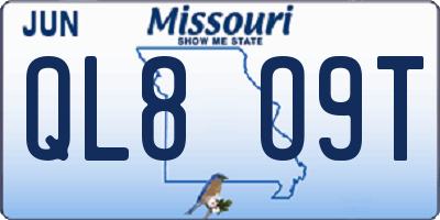 MO license plate QL8O9T