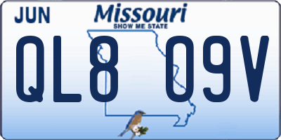MO license plate QL8O9V
