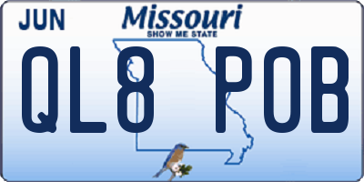 MO license plate QL8P0B
