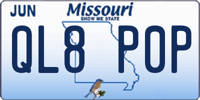 MO license plate QL8P0P