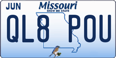 MO license plate QL8P0U
