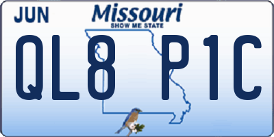 MO license plate QL8P1C