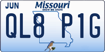 MO license plate QL8P1G