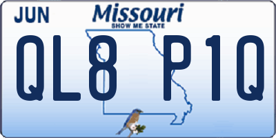 MO license plate QL8P1Q