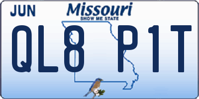 MO license plate QL8P1T