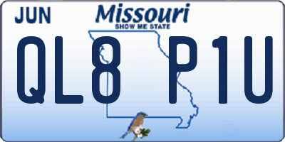 MO license plate QL8P1U