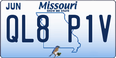 MO license plate QL8P1V