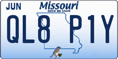 MO license plate QL8P1Y
