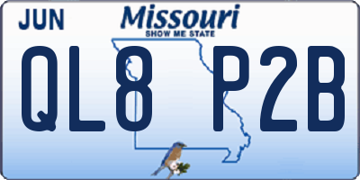 MO license plate QL8P2B