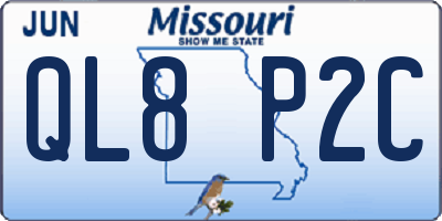 MO license plate QL8P2C