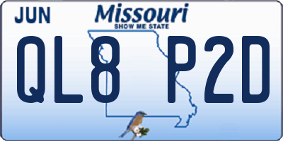 MO license plate QL8P2D