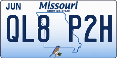 MO license plate QL8P2H