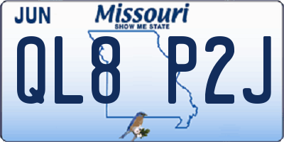 MO license plate QL8P2J