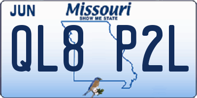 MO license plate QL8P2L