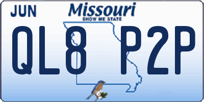 MO license plate QL8P2P