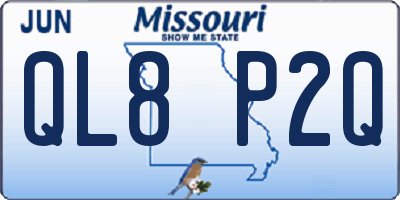 MO license plate QL8P2Q
