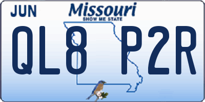 MO license plate QL8P2R